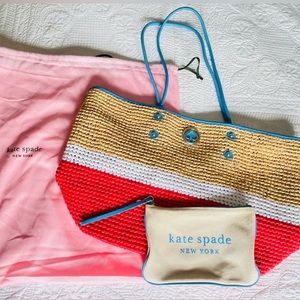 Kate Spade Raffia Summer Tote + Clutch
